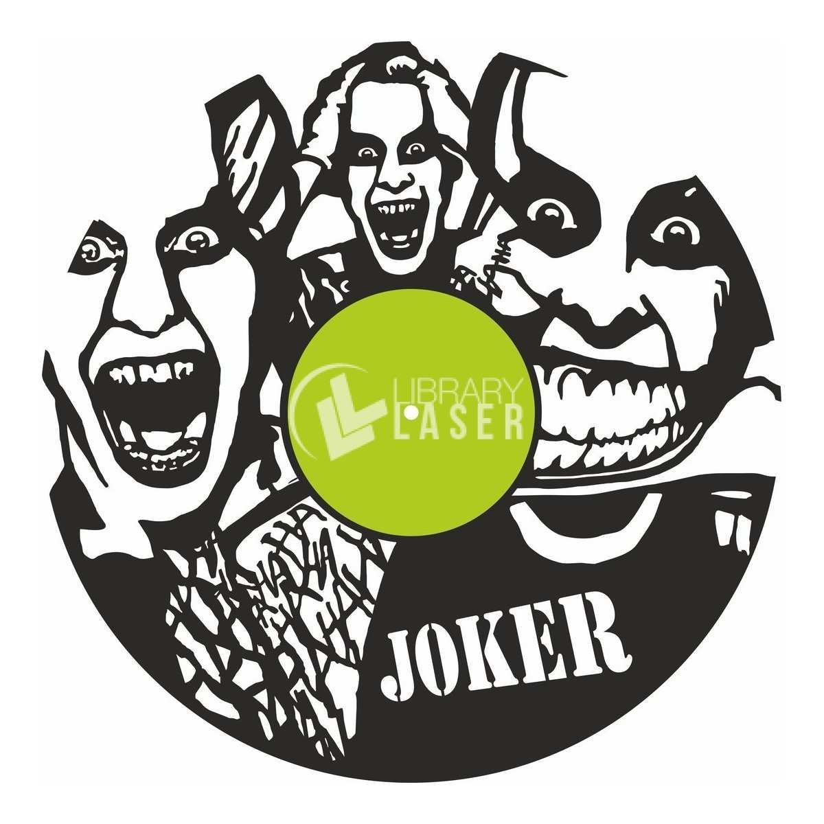 Reloj de pared disco vinilo Joker plantilla corte láser
