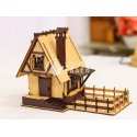 Casa de muñecas de madera miniatura juguete vector corte láser