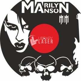 Marilyn Manson Vinyl Clock - Rock Icon Laser Cut Template