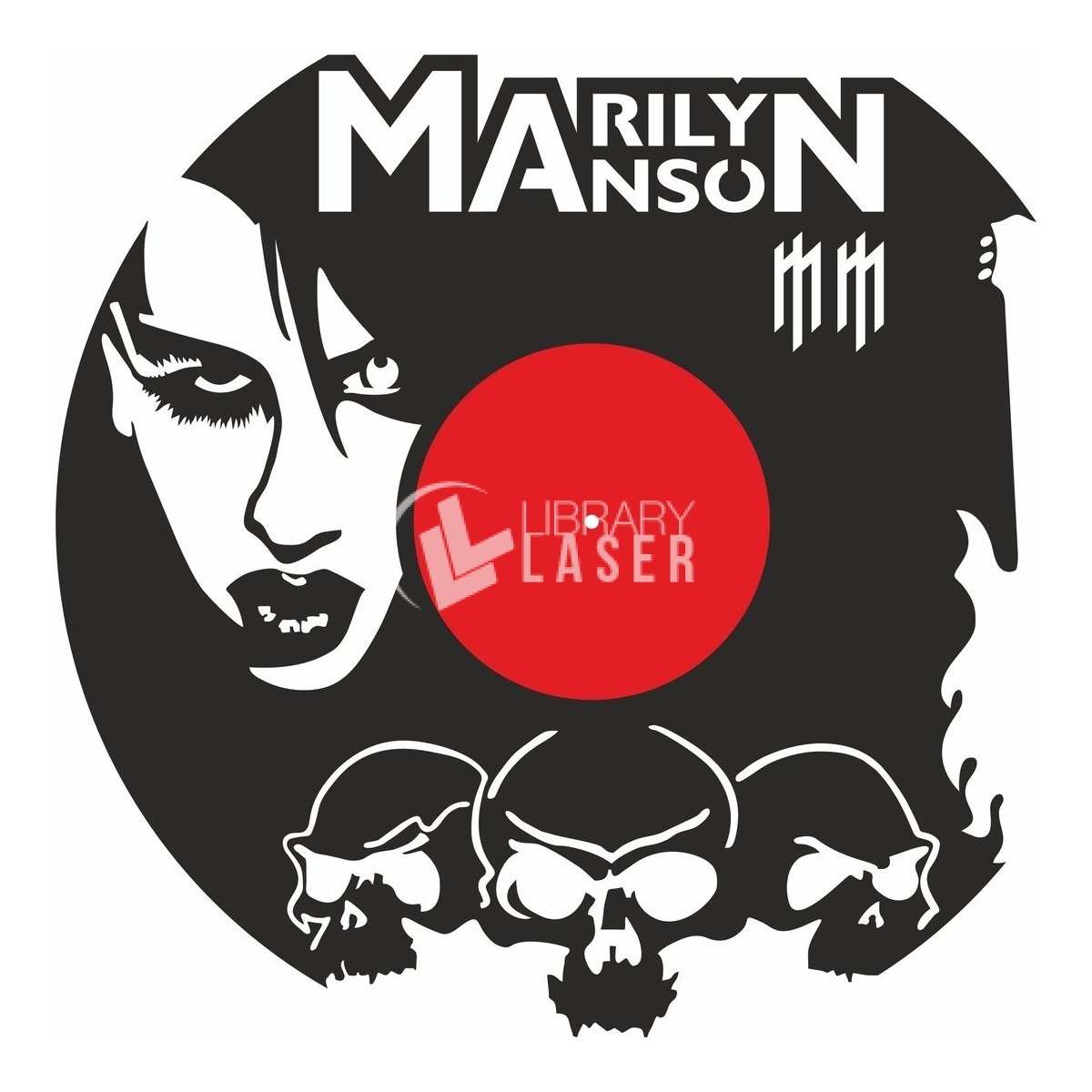 Marilyn Manson Vinyl Clock - Rock Icon Laser Cut Template