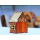 Mini casa 3D madera techo inclinado maqueta vector corte láser