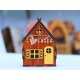 Mini casa 3D madera techo inclinado maqueta vector corte láser