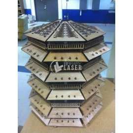 Japanese Pagoda Lamp - Asian Style Wood Laser Cut Design