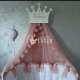 Corona cama princesa dosel decoración niña vector corte láser