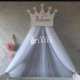 Corona cama princesa dosel decoración niña vector corte láser