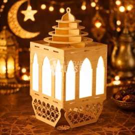 Ramadan Lantern - Islamic Home Decor Lamp Laser Cut Vector
