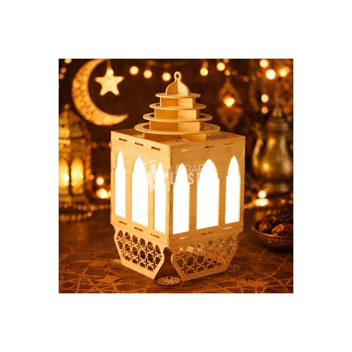 Ramadan Lantern - Islamic Home Decor Lamp Laser Cut Vector