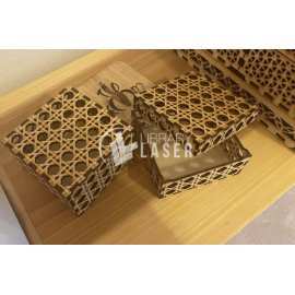 Rattan Style Box - Woven Texture Wood Laser Cut Template