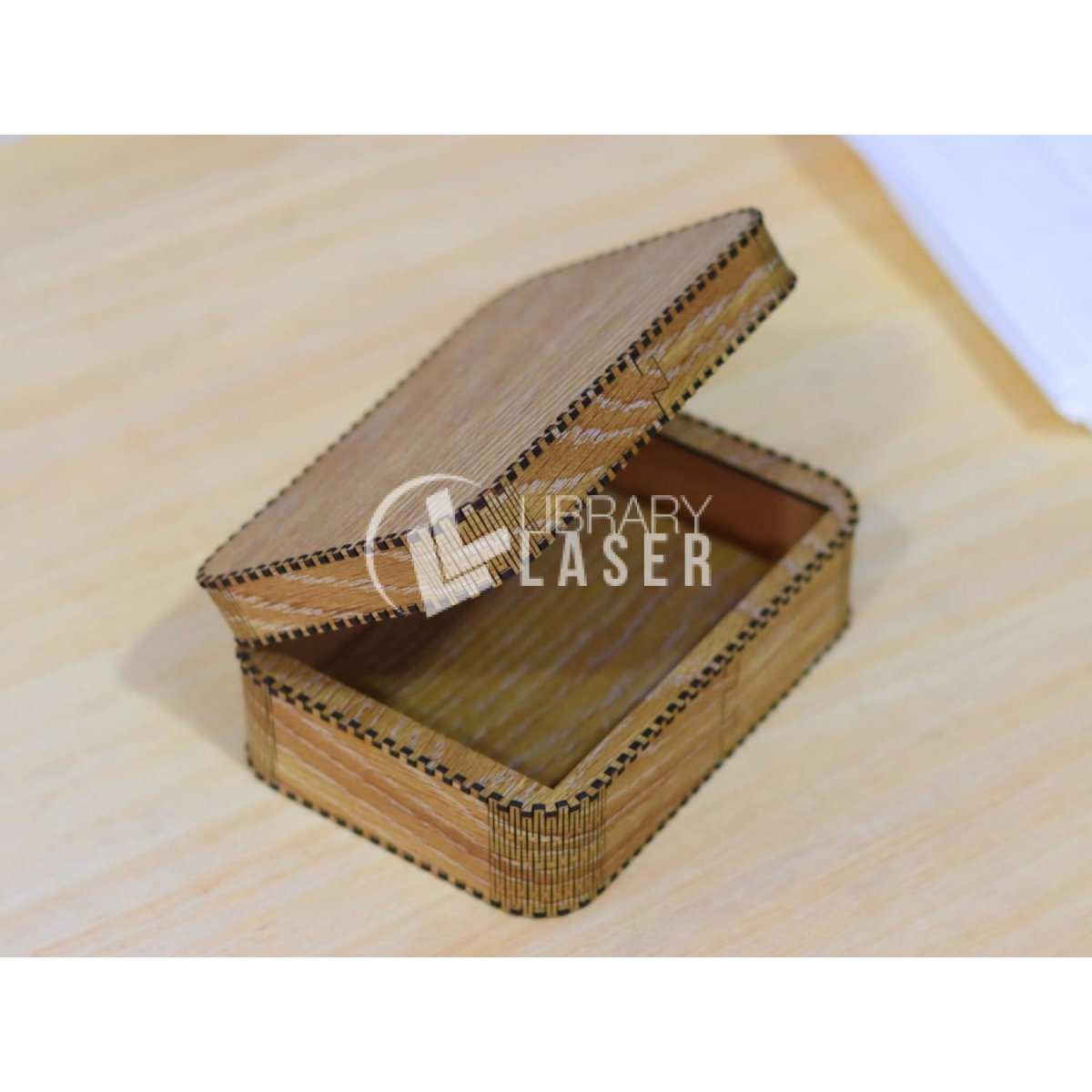 Joyero rectangular caja de madera archivo corte láser