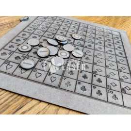 Juego de mesa Sequence tablero y fichas archivo corte láser