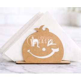 Happy Face Napkin Holder - Cute Kitchen Laser Cut Design