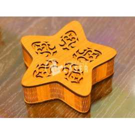 Star Shaped Box with Lid - Wooden Star Laser Cut Template