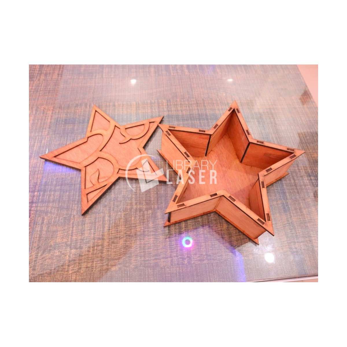 3mm Star Wood Box - Pentagonal Gift Box Laser Cut File
