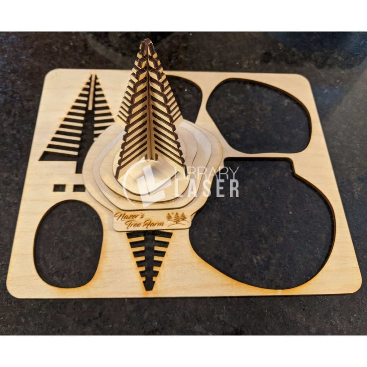 Tabletop Christmas Tree Decor - Holiday Centerpiece Laser Cut