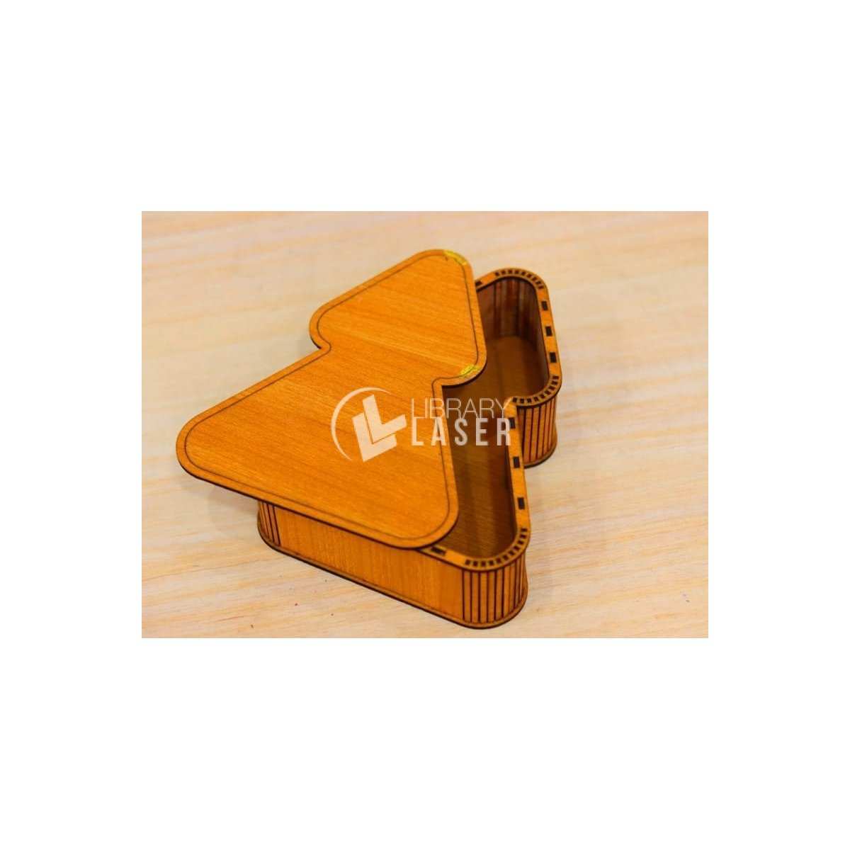 Caja forma de árbol empaque de regalo vector corte láser
