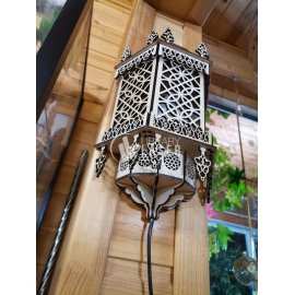 Vintage Moroccan Wall Lamp - Decorative Arabic Laser Cut Plan