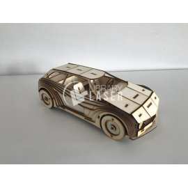VW Golf Toy Car - Wooden Vehicle Model Laser Cut Vector