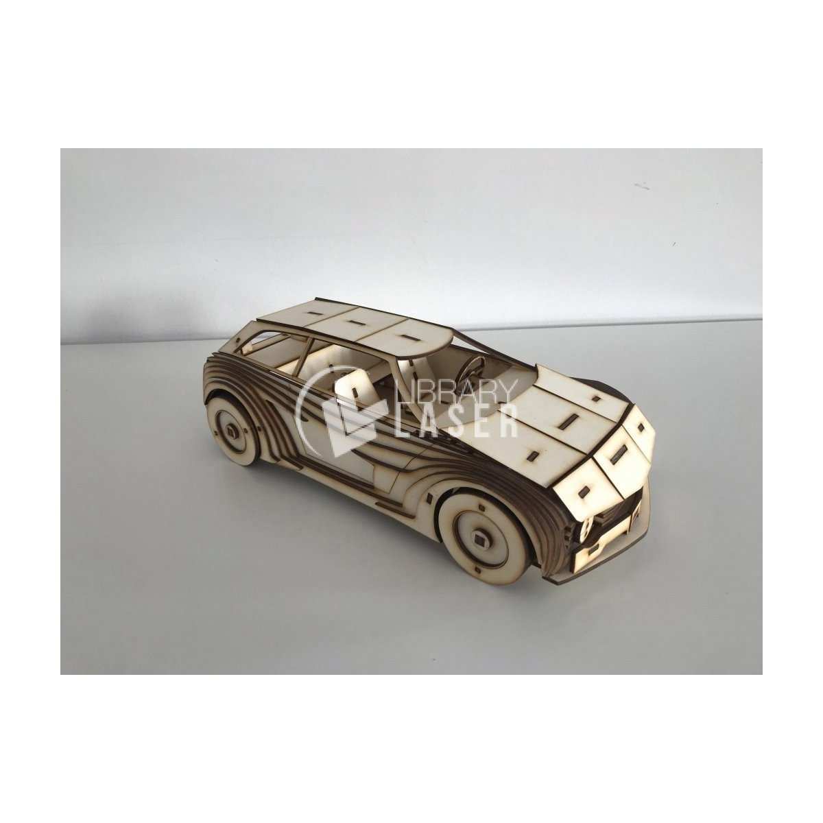 VW Golf Toy Car - Wooden Vehicle Model Laser Cut Vector