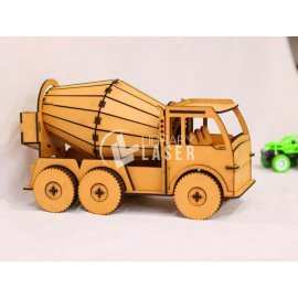 Cement Mixer Toy Truck - 3D Wood Model Laser Cut Plan