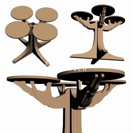 Diseño de mesa en forma de tronco 
