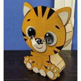 Cute Tiger Box - Kids Animal Storage Laser Cut Vector