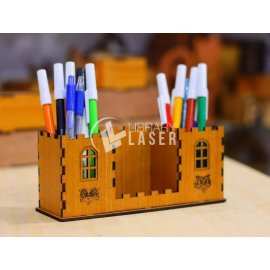 Desk Organizer Pen Holder - Office Storage Laser Cut Vector