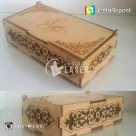 Engraved Box with Lid - Decorative Wooden Laser Cut Template