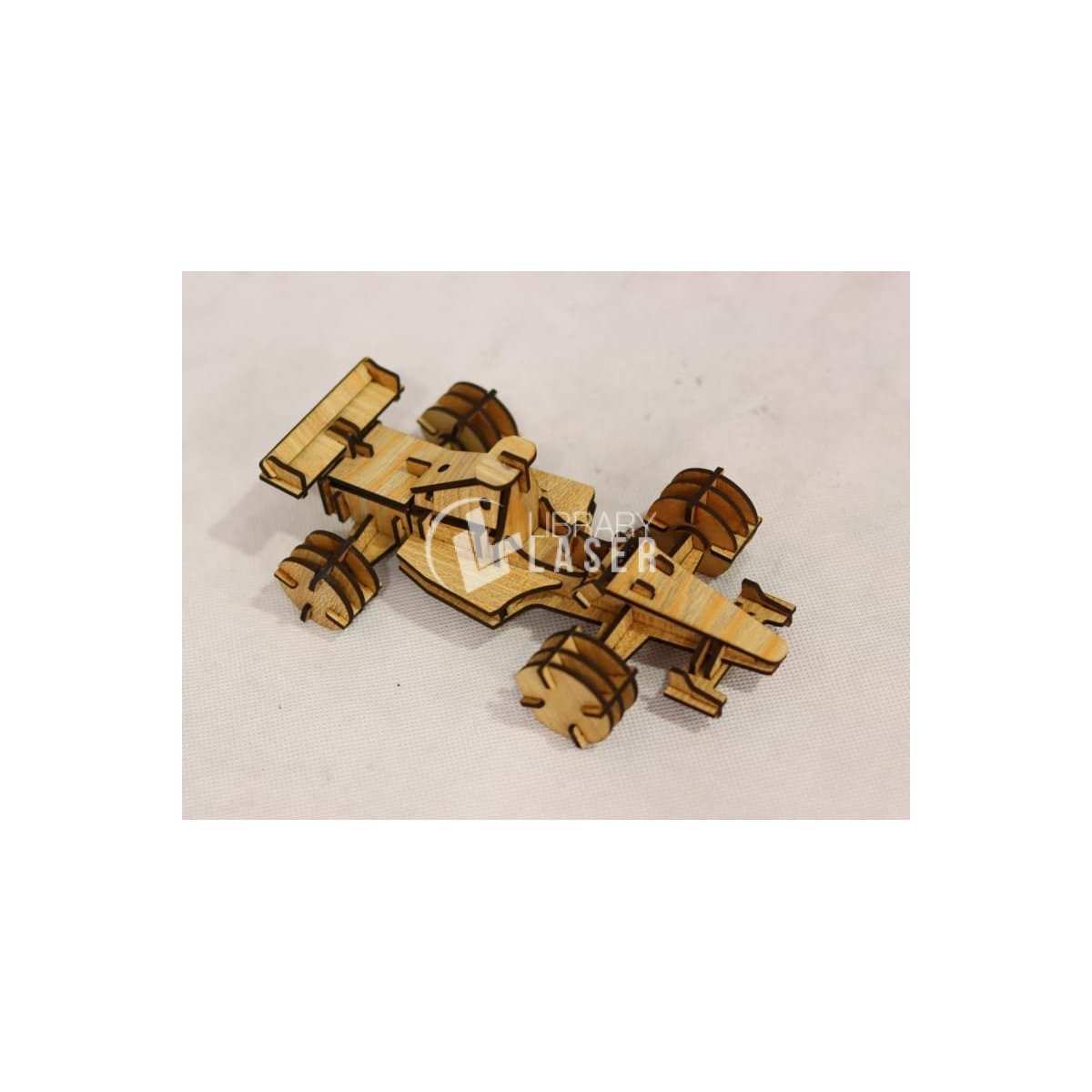Modelo 3D auto de carreras Fórmula 1 madera vector láser