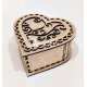 Caja de madera corazón con tapa regalo archivo corte láser