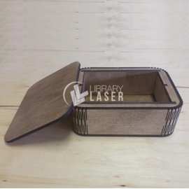 Caja plana de madera organizador archivo corte láser