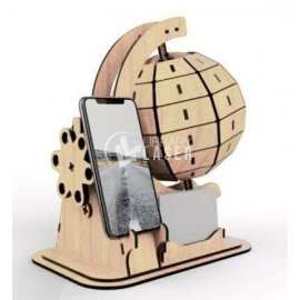 World Globe Phone Holder - Travel Theme Laser Cut Desk Stand