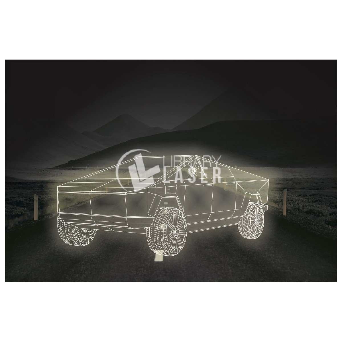 Auto Tesla Cybertruck modelo 3D archivo corte láser