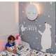 Polar Bear Wall Decor Cute Moon For Baby Nursery Decor Nursery Wall Art Kids Room Decor