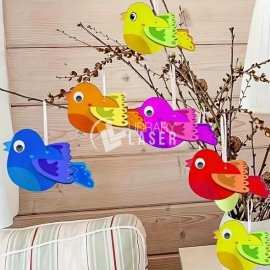 Wooden 3d Birds For Kids Arts And Crafts Wind Chimes