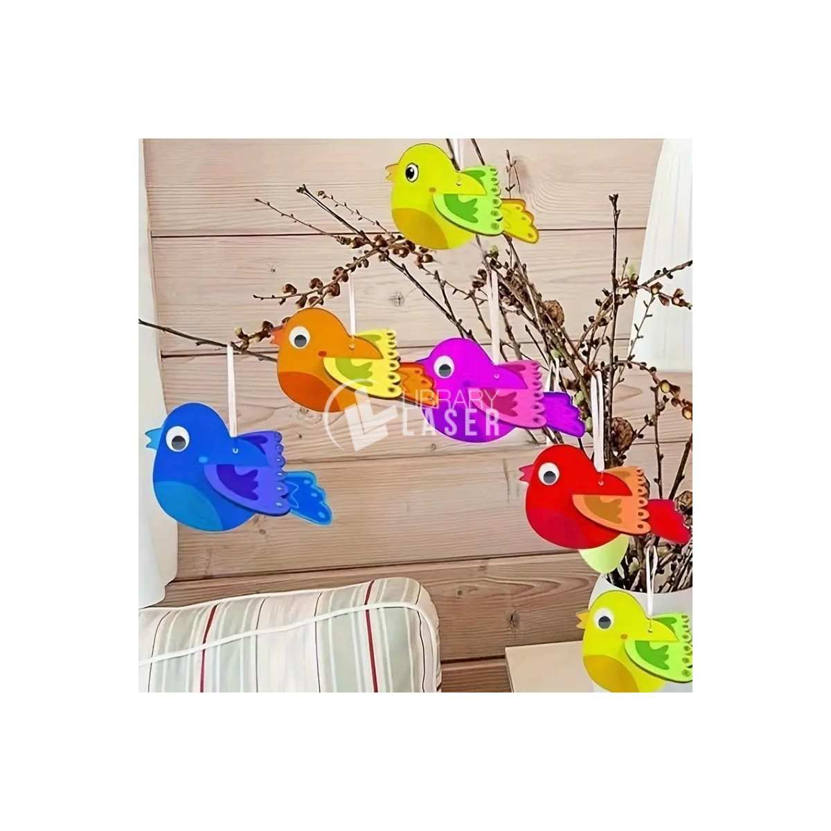 Pájaros de Madera 3d Manualidades Niños Carrillones