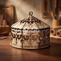Decorative wooden basket with lid laser cut file